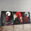 3pcs Featuring The Dark Lord of Hell Wall Art Set Canvas Framed 40x60cm - High Quality Print 100% Australian Made Wall Canvas Ready to Hang