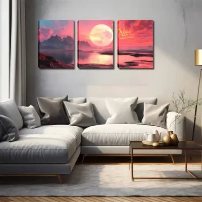3pcs Huge Sun And Ground, New Launch Wall Art Set Canvas Framed 40x60cm - High Quality Print 100% Australian Made Wall Canvas Ready to Hang