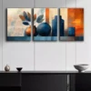 3pcs Abstract Vase Canvas Framed 50x70cm- High Quality Print 100% Australian Made Wall Canvas Ready to Hang - Image 2