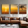 3pcs Beach Sunset View Canvas Framed 50x70cm- High Quality Print 100% Australian Made Wall Canvas Ready to Hang - Image 2
