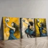 3pcs Football goddess Wall Art Set Canvas Framed 40x60cm - High Quality Print 100% Australian Made Wall Canvas Ready to Hang