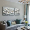 3pcs Beautiful Blooming White Flowers Wall Art Set Canvas Framed 40x60cm - High Quality Print 100% Australian Made Wall Canvas Ready to Hang