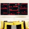 3pcs The red ball on the wall With People Wall Art Set Canvas Framed 40x60cm - High Quality Print 100% Australian Made Wall Canvas Ready to Hang - Image 2
