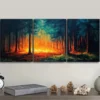 3pcs Vibrant Forest Fire Scenes Wall Art Set Canvas Framed 40x60cm - High Quality Print 100% Australian Made Wall Canvas Ready to Hang - Image 2