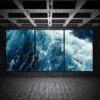 3pcs Oil Painting Waves Aerial View Canvas Framed 50x70cm- High Quality Print 100% Australian Made Wall Canvas Ready to Hang - Image 3