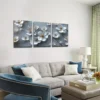 3pcs White, Romantic, Flowers, Exquisite Wall Art Set Canvas Framed 40x60cm - High Quality Print 100% Australian Made Wall Canvas Ready to Hang - Image 3