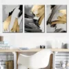 3pcs Featuring Golden Abstract Light Luxury Wall Art Set Canvas Framed 40x60cm - High Quality Print 100% Australian Made Wall Canvas Ready to Hang - Image 2