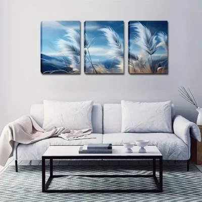 3pcs Outdoor Wild Reed Wall Art Set Canvas Framed 40x60cm - High Quality Print 100% Australian Made Wall Canvas Ready to Hang