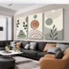 3pcs Abstract Sage Green Bohemian Canvas Framed 40x60cm - High Quality Print 100% Australian Made Wall Canvas Ready to Hang - Image 3