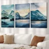 3pcs Abstract Mountain Canvas Framed 50x70cm- High Quality Print 100% Australian Made Wall Canvas Ready to Hang - Image 2