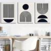 3pcs Black and white graphics and stripes Wall Art Set Canvas Framed 40x60cm - High Quality Print 100% Australian Made Wall Canvas Ready to Hang - Image 3