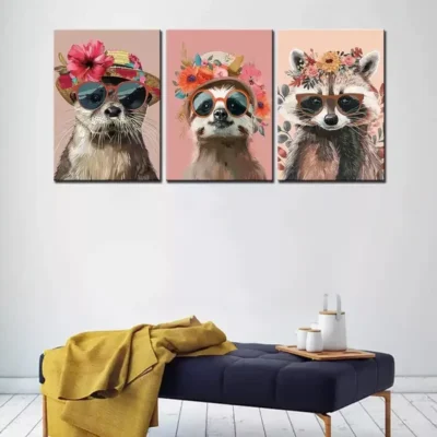 3pcs Colorful Flowers Canvas Framed 50x70cm- High Quality Print 100% Australian Made Wall Canvas Ready to Hang