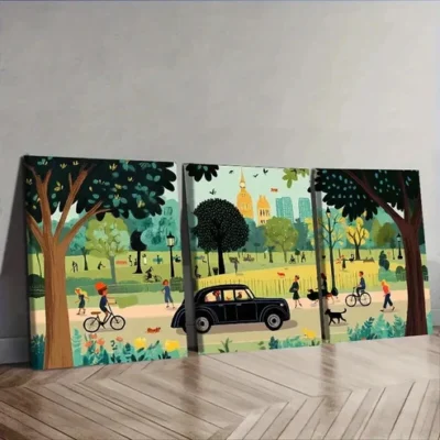 3pcs London Taxi, Luxurious Wall Art Set Canvas Framed 50x70cm - High Quality Print 100% Australian Made Wall Canvas Ready to Hang