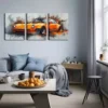 3pcs Vibrant Orange Sports Car Triptych Wall Art Set Canvas Framed 40x60cm - High Quality Print 100% Australian Made Wall Canvas Ready to Hang - Image 2