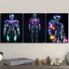 3pcs Astronauts on the Moon Wall Art Set Canvas Framed 50x70cm - High Quality Print 100% Australian Made Wall Canvas Ready to Hang - Image 3