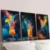 3pcs Colorful Drink Splashes, Starry Night Wall Art Set Canvas Framed 40x60cm - High Quality Print 100% Australian Made Wall Canvas Ready to Hang