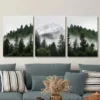 3pcs Snowy Mountain and Forest Wall Art Set Canvas Framed 40x60cm - High Quality Print 100% Australian Made Wall Canvas Ready to Hang - Image 3