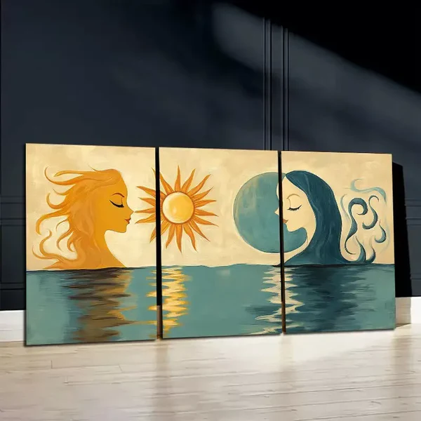 3pcs Art Depicting Goddess Of Celestial Bodies Canvas Framed 50x70cm- High Quality Print 100% Australian Made Wall Canvas Ready to Hang