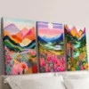 3pcs Gorgeous lakes and mountains, landscape Wall Art Set Canvas Framed 40x60cm - High Quality Print 100% Australian Made Wall Canvas Ready to Hang - Image 3