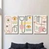 3pcs Minimalist Line Drawings of Human Faces Wall Art Set Canvas Framed 40x60cm - High Quality Print 100% Australian Made Wall Canvas Ready to Hang - Image 3