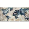 3pcs Abstract Map Decorative Modern Art Canvas Framed 50x70cm - High Quality Print 100% Australian Made Wall Canvas Ready to Hang - Image 3