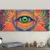 3pcs Psychedelic Rainbow Eye Design Wall Art Set Canvas Framed 50x70cm - High Quality Print 100% Australian Made Wall Canvas Ready to Hang - Image 3