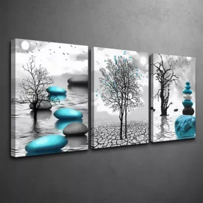 3pcs Black & White Abstract Canvas Framed 50x70cm- High Quality Print 100% Australian Made Wall Canvas Ready to Hang