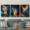 3pcs Colorful Drink Splashes, Starry Night Wall Art Set Canvas Framed 40x60cm - High Quality Print 100% Australian Made Wall Canvas Ready to Hang - Image 3