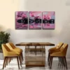 3pcs Water, Pebbles, Orchids, Wall Art Set Canvas Framed 40x60cm - High Quality Print 100% Australian Made Wall Canvas Ready to Hang