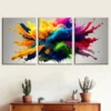 3pcs Colorful Explosion Canvas Framed 50x70cm- High Quality Print 100% Australian Made Wall Canvas Ready to Hang - Image 3
