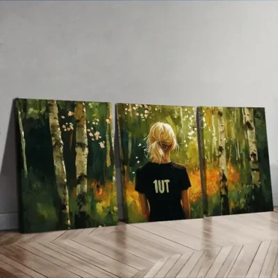 3pcs Featuring a Spring Forest Theme Wall Art Set Canvas Framed 50x70cm - High Quality Print 100% Australian Made Wall Canvas Ready to Hang