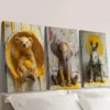 3pcs Wild Animal Posters, Cute Animals Wall Art Set Canvas Framed 40x60cm - High Quality Print 100% Australian Made Wall Canvas Ready to Hang