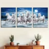 3pcs Symbolizing Success Galloping Horse, Wishes Wall Art Set Canvas Framed 40x60cm - High Quality Print 100% Australian Made Wall Canvas Ready to Hang - Image 2