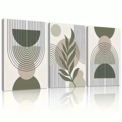 3pcs Green Sage Boho Art Canvas Framed 50x70cm- High Quality Print 100% Australian Made Wall Canvas Ready to Hang