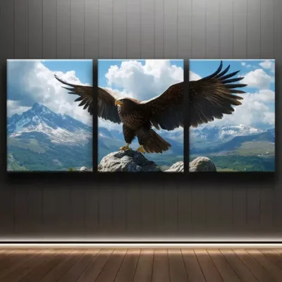 3pcs Majestic Eagle Spread Wings Canvas Framed 50x70cm- High Quality Print 100% Australian Made Wall Canvas Ready to Hang