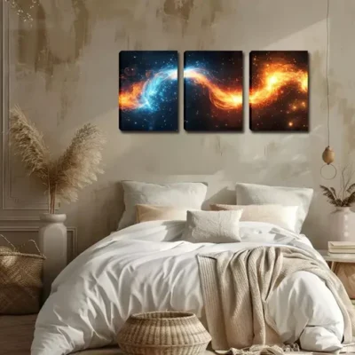 3pcs Vast Universe, Galaxy Wall Art Set Canvas Framed 40x60cm - High Quality Print 100% Australian Made Wall Canvas Ready to Hang