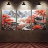 3pcs Oil Painting Chinese Style Canvas Framed 50x70cm- High Quality Print 100% Australian Made Wall Canvas Ready to Hang - Image 2