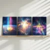3pcs Elegant Galaxy Canvas Framed 50x70cm- High Quality Print 100% Australian Made Wall Canvas Ready to Hang - Image 2