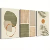 3pcs Bohemian Abstract Tropical Leaf Art Canvas Framed 50x70cm - High Quality Print 100% Australian Made Wall Canvas Ready to Hang - Image 2