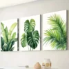 3pcs Tropical Leaf Spring and Summer Themes Wall Art Set Canvas Framed 40x60cm - High Quality Print 100% Australian Made Wall Canvas Ready to Hang