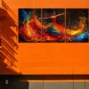 3pcs Dancer In Her Fiery Dress Canvas Framed 50x70cm- High Quality Print 100% Australian Made Wall Canvas Ready to Hang - Image 2