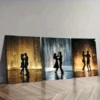 3pcs Walk in the rain Wall Art Set Canvas Framed 50x70cm - High Quality Print 100% Australian Made Wall Canvas Ready to Hang