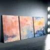 3pcs Modern Abstract Pink Wall Art Set Canvas Framed 50x70cm - High Quality Print 100% Australian Made Wall Canvas Ready to Hang - Image 2