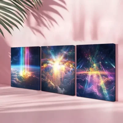 3pcs Elegant Galaxy Canvas Framed 50x70cm- High Quality Print 100% Australian Made Wall Canvas Ready to Hang