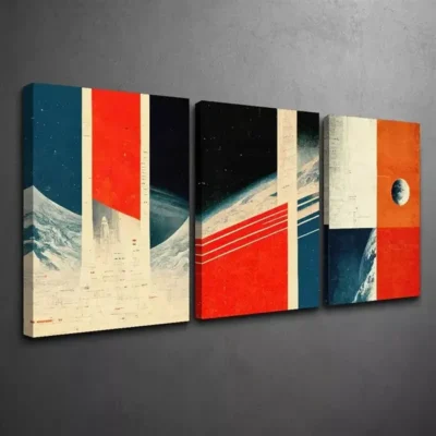 Modern Abstract Space Universe Design Canvas Framed 50x70cm - High Quality Print 100% Australian Made Wall Canvas Ready to Hang