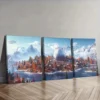 3pcs Snow-capped island (1) Wall Art Set Canvas Framed 40x60cm - High Quality Print 100% Australian Made Wall Canvas Ready to Hang