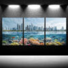 3pcs Ocean City Scene Canvas Framed 50x70cm- High Quality Print 100% Australian Made Wall Canvas Ready to Hang