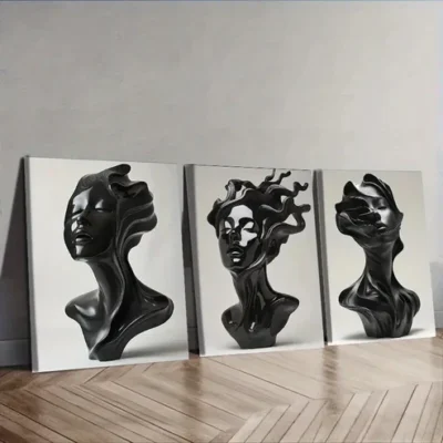 3pcs Matte ceramic sculpture Wall Art Canvas Wall Art Set Canvas Framed 50x70cm - High Quality Print 100% Australian Made Wall Canvas Ready to Hang