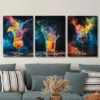 3pcs Colorful Drink Splashes, Starry Night Wall Art Set Canvas Framed 50x70cm - High Quality Print 100% Australian Made Wall Canvas Ready to Hang - Image 2