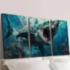 3pcs Great White Shark Canvas Animal Wall Art Set Canvas Framed 40x60cm - High Quality Print 100% Australian Made Wall Canvas Ready to Hang